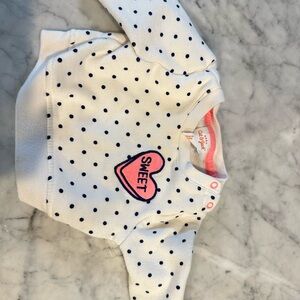 Cat & Jack White and Pink Heart Bodysuit